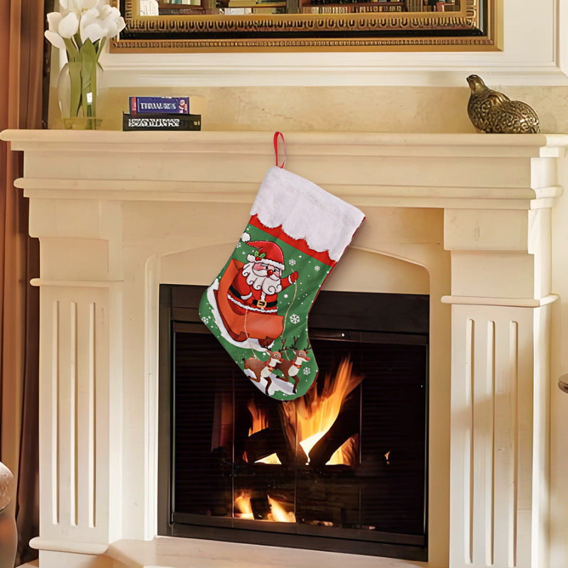 Wholesale Christmas Ornaments Plush Christmas Stocking Gift Bag
